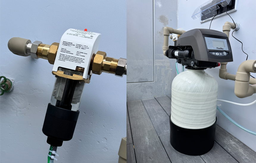 深圳南山太子湾安装前置过滤器_中央净水机_中央软水机案例